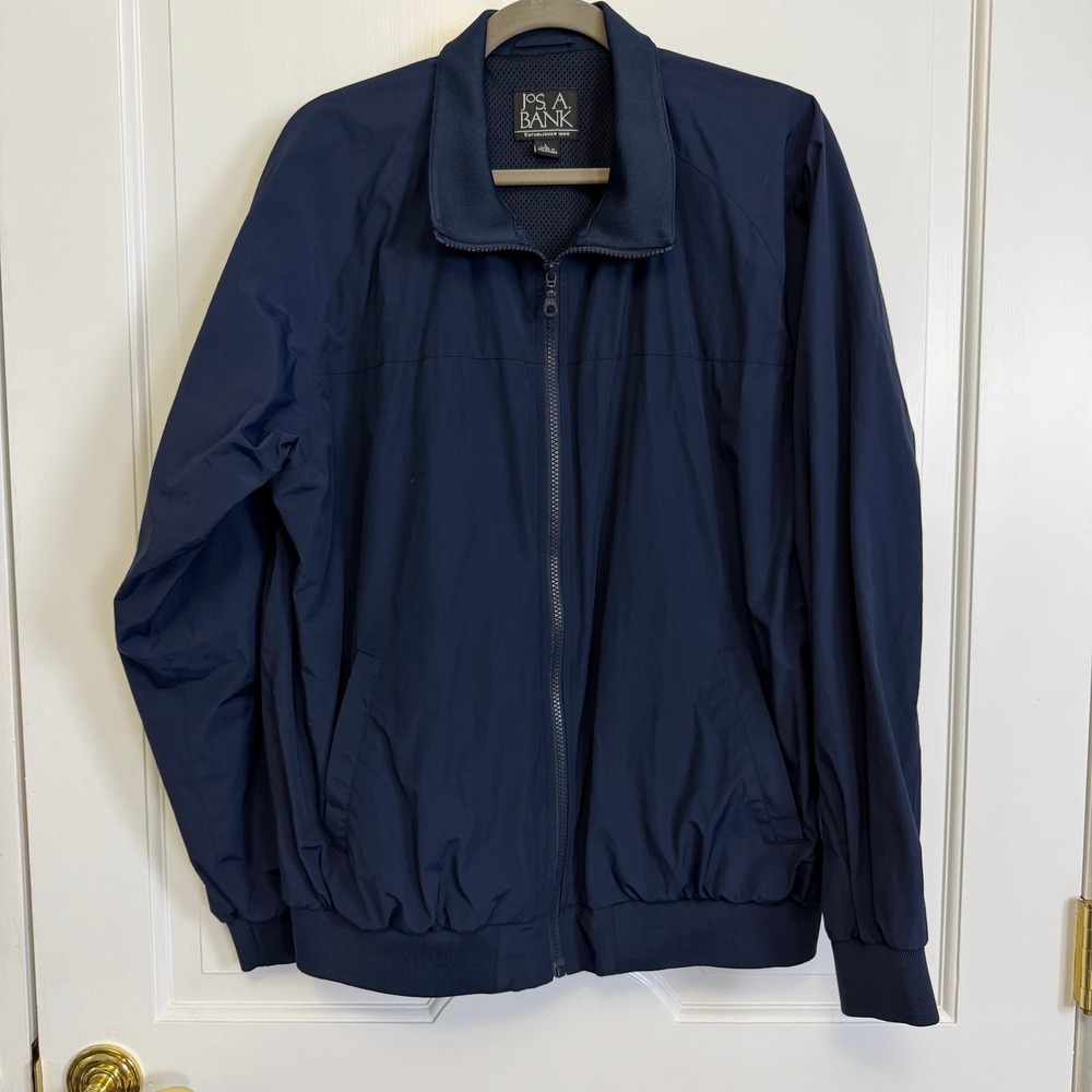 Jos. A. Bank Harrington Jacket Men Large Navy Blue